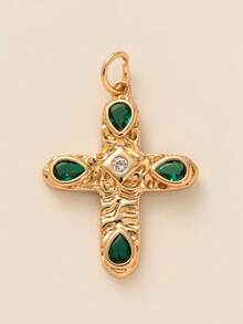 Cute Food Necklace Pendant, Food Rose Cherry Love Weather Cross Butterfly Cake Bread Pattern Rectangular Shape Pendant - Gold - View 8