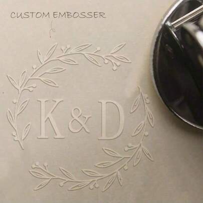 1 PC Personalized Embosser Stamp,Initials Embosser Stamp,Custom Embosser Stamp,Emboss Stamp,Address Stamp, Wedding Stamp,Paper Embossing Stamp-Silver