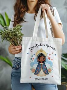 OUR LADY OF APARECIDA ECOBAG, CHRISTIAN, CATHOLIC, CASUAL FASHION - trắng - Xem 3