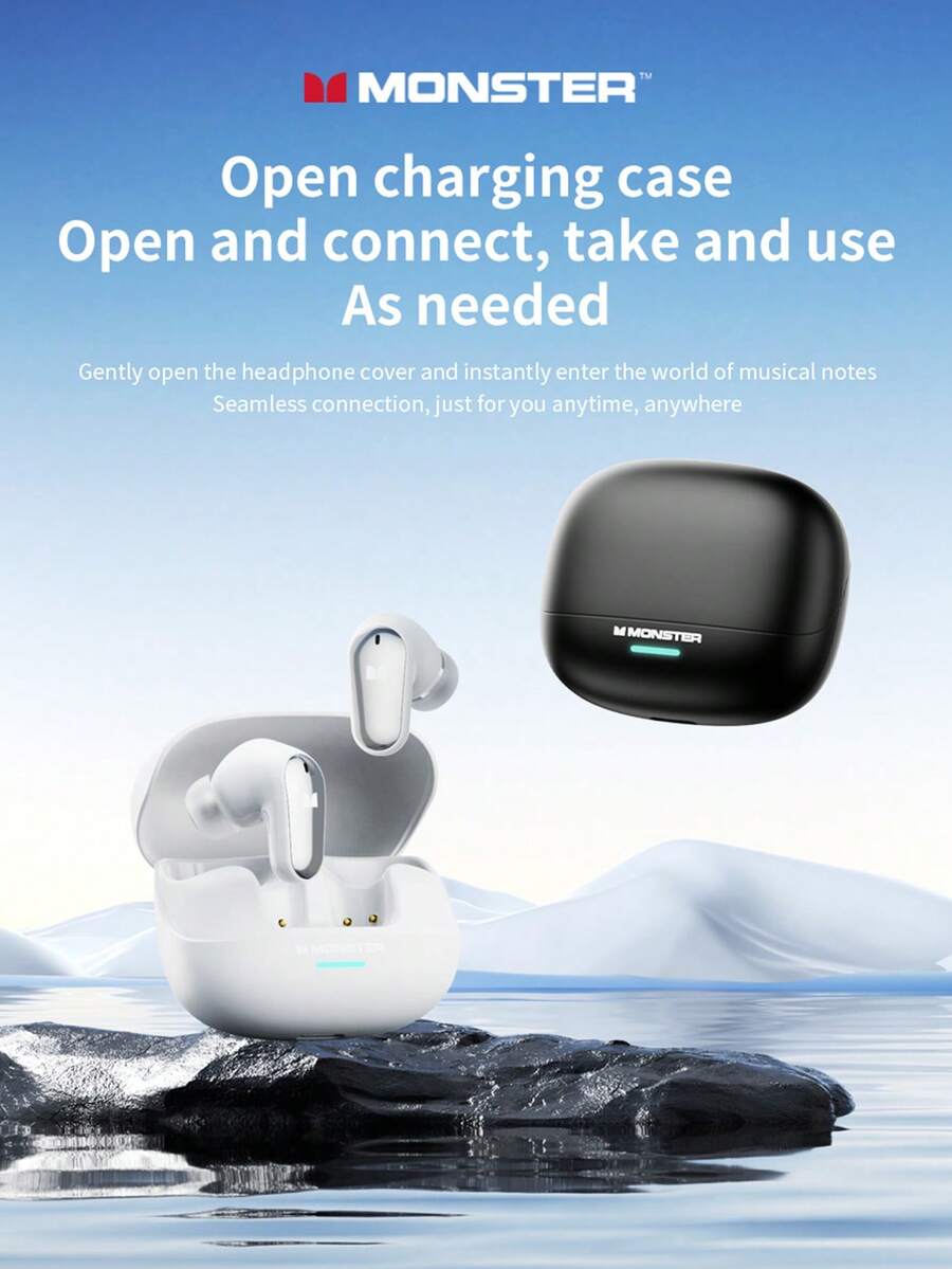 Monster MQT52 TWS 无线耳机游戏降噪耳机跑步运动耳塞低延迟高清通话耳机 - 均碼 - 查看 1