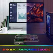 Wired 104 Keys Rainbow RGB Backlit Gaming Mechanical Keyboard, Metal Volume Knob, Multimedia Keys, With Phone And Lighter Holder, Free Removable Wrist Rest, Thickened Metal Panel, For Windows Laptop PC , Gaming Office Universal, Black