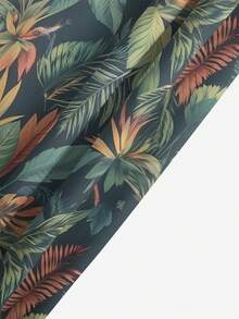 Men's Summer Printed Pattern Drawstring Waist Oblique Pocket Hawaiian Quick-Dry Double Layer Mesh Lining Shorts, Tropical Flower 3D Print Fashionable Casual Beach Resort Swim Trunks - Multicolor - View 6