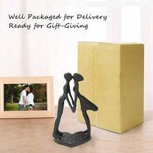 DreamsEden Couple Gifts Iron Sculpture, Timeless Anniversary Romantic Gift For Her Him Wife Husband Girlfriend Boyfriend Valentines Birthday, 6 Inch - Kissing Couple - View 5