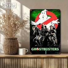 1PC 2D Flat Ghostbusters Sign, Vintage Movie Poster Art, Humorous Wall Decor, Retro Tin Sign, Classic Film Decor, Ghostbusters Quote, Perfect For Movie Room Or Living Room, 8x12 Inches / 20x30 Cm - Multicolor - View 1