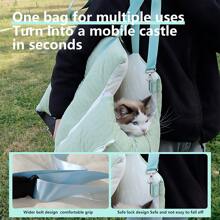 1 pieza Cama de viaje para mascotas de gatos y perros con seda refrescante - Portador ajustable con bandolera con fijación segura para viajes al aire libre