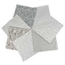 Bộ 7 mảnh vải cotton dùng để tự làm đồ thủ công chắp vá, vải vụn, thích hợp cho việc tự làm đồ chắp vá, may chăn, làm gối, v.v. - Xám - Xem 2