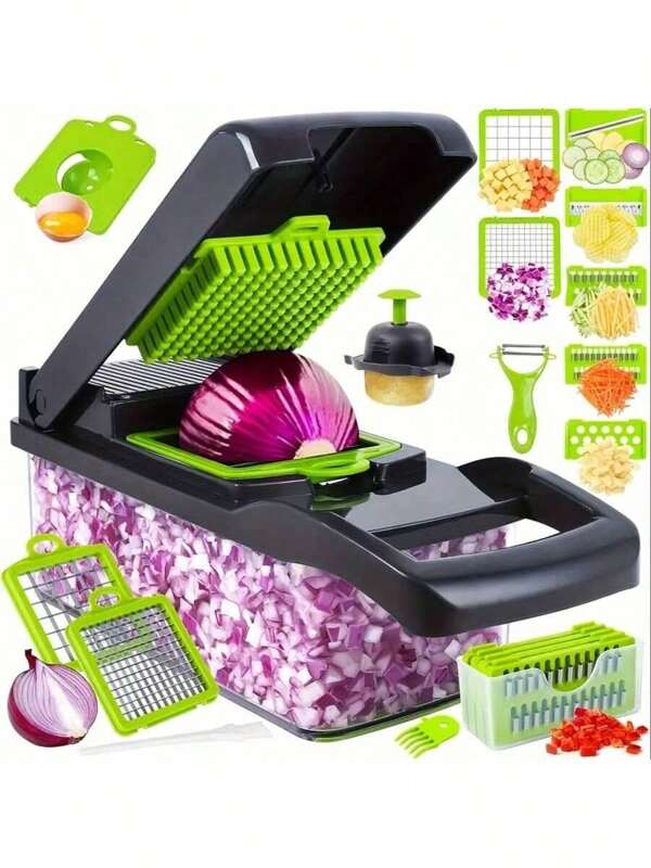 Vegetable Chopper - Spiral Vegetable Slicer - Onion Chopper - Professional Food Chopper - Slicer