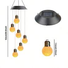 1pc Rice Bulb Ball Wind Chimes Light Outdoor Waterproof Hanging Mobile Lamp Solar Powered Warm White Suitable For Home Garden Yard Patio Balcony Bedroom Holiday Party Wedding Festival Decoration - View 3