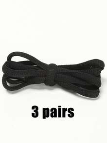 3 Pairs Semi-Circle Shoelaces, Fashionable Versatile Sneaker Shoe Laces Replacements For Sports And Running Shoes - Multicolor - View 4