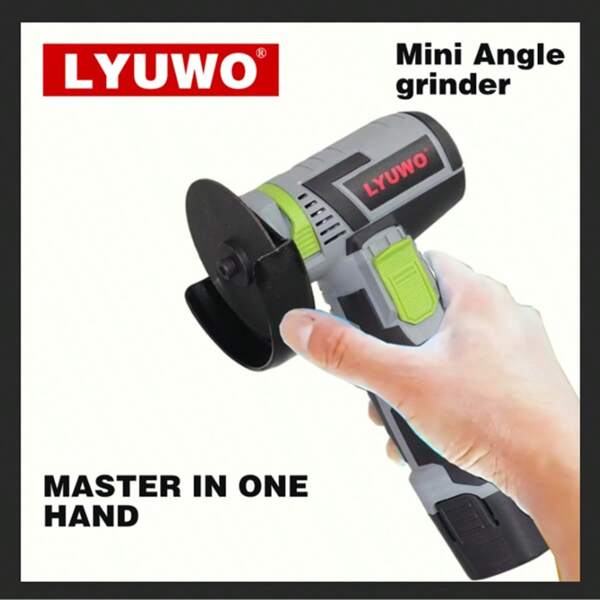 CYBOBAN Electric Tool, Mini Angle Grinder, Lithium Battery Angle Grinder, Polishing Machine, 12V, Compatible With 2.0Ah Lithium Battery. Lightweight And Durable, With Rust Removal, Polishing, And Cutting Functions Integrated, And 6 Free Corner Grinding Discs Provided