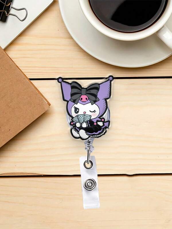 Sanrio 1 pièce Insigne acrylique personnalisé créatif et mignon de Kuromi, convient pour carte d'identité de bureau, carte d'étudiant, uniforme d'infirmière, également comme petit cadeau de festival