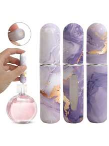 1/4 szt. - Miniaturowa butelka z rozpylaczem do perfum, którą można napełniać, przenośny atomizer, perfumy w sprayu, etui z pompką do podróży i wyjść, butelka perfum