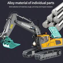 Channel 17 Remote Control Excavator Toy For Boys, Equipped With Metal Bucket/Spray/Light/Sound, 2.4Ghz Remote Control Bulldozer, Remote Control Stunt Construction Vehicle Toy Gift - Multicolor - View 8