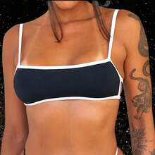 KIT 5 BACKLESS TOP GYM CLOTHING BLOGGER Color Block Contrasted Waist Casual-Sporty Casual-Comfortable Polyester Sleeveless Cropped Halter TOP.BLOUSE.CROPED.SHIRT - 彩色 - 查看 4