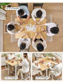 Folding Dining Table, Drop Leaf Extendable, For Small Spaces, Seats 2-4 People, Industrial, Natural Oak And Cloud White - White - View 2