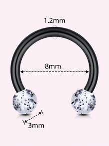 CIZME Different Style Nose Ring, Black Red Nose Ring Septum Horseshoe Earring Eyebrow Lip Helix Tragus Cartilage Piercing Ring, Mustache Shape Nose Piercing, Tongue Ring, Fake Nose Ring CZ African Nose Cuffs, Nose Rings Clip On Nose Jewelry For Woman Gift For Party