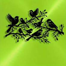 [Classic Bird Branch Metal Art] Elegant Minimalist Bird Branch Metal Wall Art: Suitable For Office, Home, Kitchen, Courtyard, And More - Classic Style