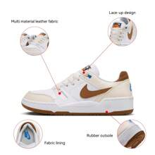 Nike Full Force Low Casual Sneakers - Men's, Comfortable, Versatile, Cushioned, Low-Top, Brown/White/Tan, HJ3485-121