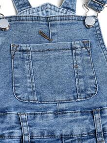 Adjustable Strap Cute Little Girls Fashion Versatile Elastic Denim Suspender Skirt, All Season - Light Wash - View 5