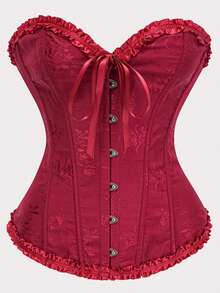 女式提花露背系带吊带塑身衣上衣，束腰，适合新年派对、情人节、节日、圣帕特里克节、万圣节服装