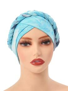 Women's Tie Dye, Ground Hair, Milk Silk, Flower Cloth, Braided Hat, Short Braid Can Hide Hair, Headband, Hat
