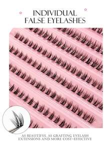 Asiteo 200 件 C 卷 DIY 下睫毛簇自然柔软漫画下睫毛簇动漫睫毛非常适合日常化妆和睫毛延长睫毛簇、睫毛簇、单根睫毛、睫毛、假睫毛