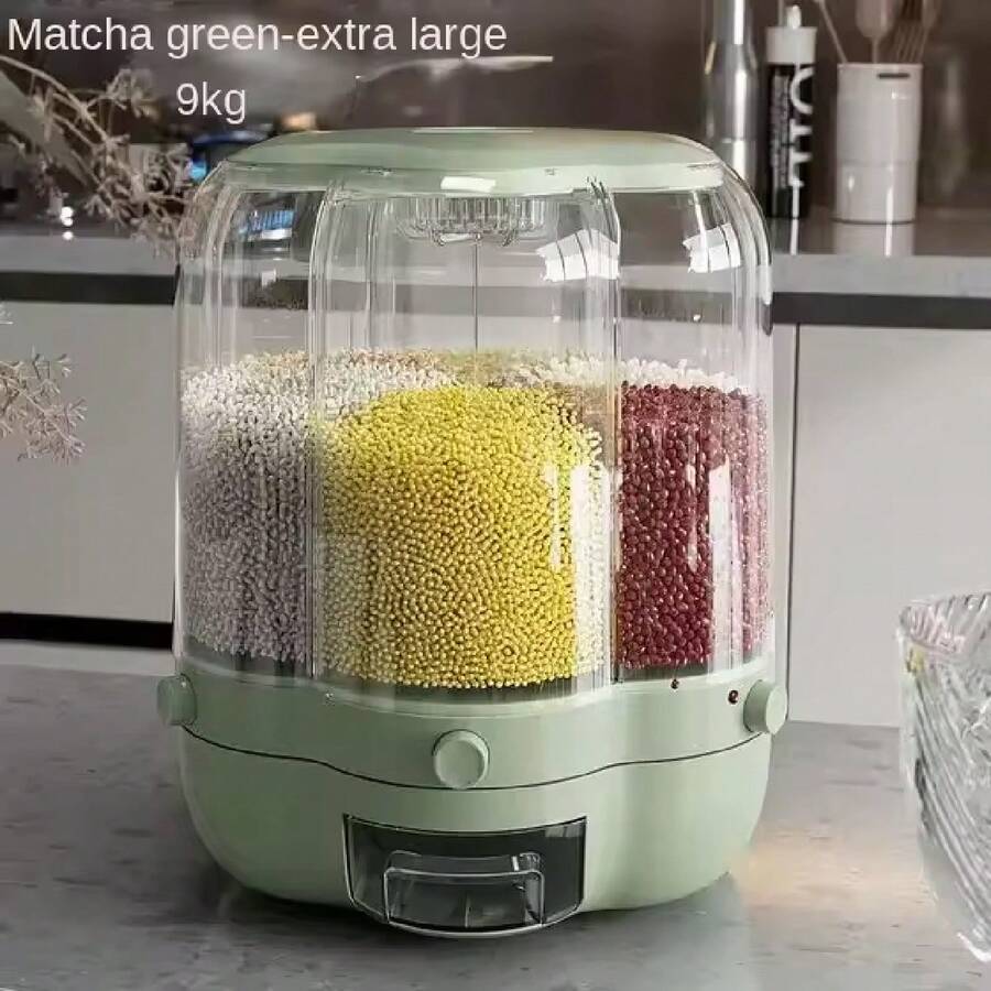 NetHong Sealed Food Container Grain Box Grain Dispenser Rice Tank - Green - View 1