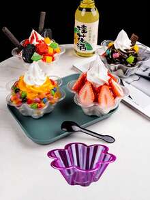 Disposable Commercial Dessert Ice Cream, Fried Yogurt Cup, Fruit Salad Bowl, Shaved Ice Bowl, Bingsu Bowl, Thickened. - Multicolor - View 3