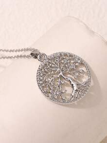 Hollow Tree Of Life Pendant Necklace: Exquisite Lucky Jewelry For Girls, Daughters, And Mothers - one-size - View 4