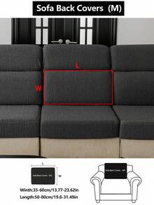 1pc Stretch Sofa Cover, Anti-Slip Anti-Spill Full Coverage Fabric Thickened 4-Season Sofa Seat Cushion Cover, Machine Washable, Pet Friendly, Fits For Bedroom, Office, Living Room, L-Shaped And 1/2/3/4 Seater Sofas - Moon Gray - View 18