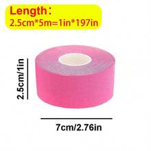 1 Cuộn - Băng dính thể thao 2,5cm X 5m, Băng dính đàn hồi để phòng ngừa chấn thương thể thao, Sử dụng toàn thân, Băng dán cơ có thể cắt được Phụ kiện phòng tập Băng dính thể thao - Hồng - Xem 3
