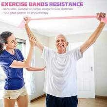 Resistance Bands, 5 Pcs Exercise Bands Elastic Stretch Bands For Fitness Yoga Pilates Stretching Strength Training, Workout Bands For Women And Men Home Gym - 漸層紅 - 查看 8