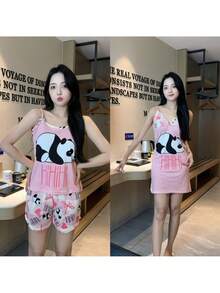 Conjunto de pijama de tres piezas para mujer - Albaricoque - Ver 1