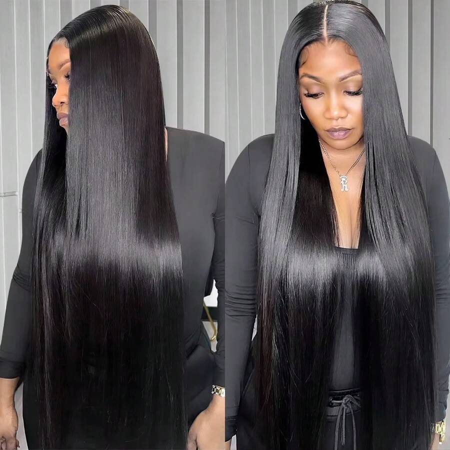 Straight Human Hair Bundles Brazilian Weave Human Hair Bundles 32 Inch Bundles Human Hair Remy Hair Extensions - Natural Black - View 1