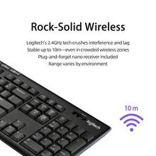 Logitech Teclado inalámbrico K270 - 108 teclas tamaño completo, diseño ultra delgado, escritura silenciosa para PC/Mac/portátil/escritorio, receptor USB plug & play, larga duración de la batería (conexión 2.4GHz) - Negro - Ver 8