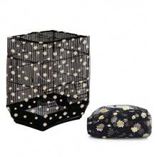 1 pieza Funda elástica a prueba de polvo con estampado floral de margarita para jaula de pájaros, adecuada para pájaros durante todo el año