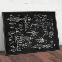 1Pc Khung tùy chọn Nghệ thuật treo tường đơn giản theo phong cách Scandinavia hiện đại Máy bay F18 F22 HD Canvas Poster Tranh in Bản vẽ máy bay phản lực chiến đấu Phi công Quà tặng phòng Trang trí nhà - Nhiều màu - Xem 22