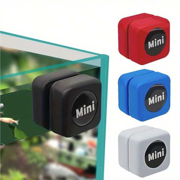1 pieza Mini cepillo magnético de doble cara para acuario - Herramienta de limpieza de algas Rascador magnético anfibio para limpiar vidrio