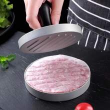 Machine à former les hamburgers avec manche en bois, moule en métal, manche en bois massif. Peut faire des boulettes parfaites, tartes, etc. Très adapté pour le petit-déjeuner dans la cuisine de la maison