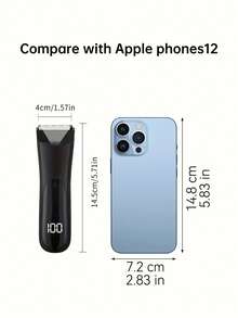 男女通用电动体毛修剪器，电动剃须刀，电动私处毛发修剪器，陶瓷刀片男士卫生剃须修剪器，全身护理 - 白色 - 查看 3