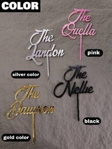 Custom Wedding Mr And Mrs Cake Topper,Personalized Last Name Cake Topper,Customized Rustic Wedding Bride & Groom Names Decoration,Customizable Birthday Cake Decorations,Gold,Silver,Black,Pink,Suitable For Birthday Party,Wedding,Valentine'S Day,Anniversaries,Graduation,Ideas Gifts For Him/Her,Friends,Kids,Students,Mother,Couples,Besties,Boy,Girl,Family - Style a - View 4