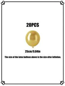20 个 10 英寸金色金属乳胶气球，适用于婚礼、周年纪念、狂欢节、派对、生日派对装饰