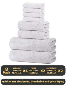 8 قطع مجموعة [4 مناديل + 2 منشفة يد + 2 منشفة حمام] مجموعة منشفات من الفليس المرجاني الأوروبي الزهري، ناعمة ورقيقة وصديقة للبشرة، منشفات امتصاص العرق للرياضة، فائقة الامتصاص وسريعة التجفيف، أغطية حمام مناسبة للجنسين، مناسبة للمنزل والنوم والجيم والحمام والمطبخ والشاطئ والسباحة والساونا و الشكر وعيد الهالوين، منشفات استحمام لصالون التجميل والفنادق والرياضة والمستلزمات المنزلية