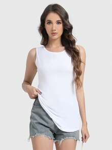 Speed mate [Spring/Summer] 3-Piece Women's Long Sports Top, Round Neck T-Shirts, Basic Loose Tunic Tops, Casual - Watermelon Pink - View 3