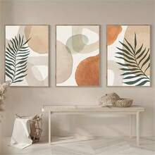 Tranh treo tường phong cách Bohemian hiện đại (1/3 tấm), tranh in trên vải canvas hình học trừu tượng tông màu ấm, tranh thời trang, phù hợp cho phòng khách, phòng ngủ, văn phòng tại nhà, thiết kế nền tường ký túc xá, có khung/không khung, tranh treo tường có khung. - Nhiều màu - Xem 3