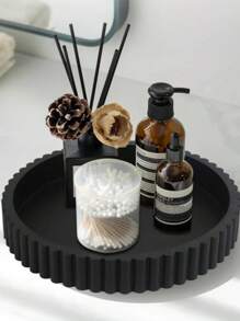 1 Stück klassischer runder dekorativer Tablett aus Marmor-Harz Pulver, modisches Akzenttablett für Couchtische, Regale und Konsolen Dekoration, perfekt für Innen- und Außen Dekorationen, Küchendekorative Schale, Wohndekorations Tablett, Obstschale