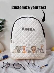 1pc Customized Cute Bear Pattern Rhombus Backpack, Can Be Customized According To Your Unique Design, Suitable For Children And Teenagers, Print Your Own Name Or Print The Name Of Your Siblings And Classmates As A Gift,Multi-Functional,Ornamental,Letter,Stylish,Modern,Colorful,Cute,Adorable,Casual,Custom,Personalised,Unique,Customized,Ideal Gifts For Him,Ideal Gifts For Her