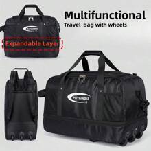 1pc Premium Multi-Functional Expandable Travel Luggage Bag With Wheels, Foldable Travel Duffel Bag, Upright Roller Backpack, Convertible Shoulder Tote With Large Capacity, Suitable For Outdoor Activities Like Camping, Adventure, Party, Travel, Business Trip