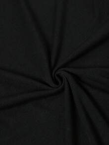 Camiseta con patrón de letra de amor, camiseta casual de manga corta con cuello redondo, ropa de mujer para primavera y verano - Negro - Ver 4