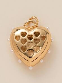 Cute Food Necklace Pendant, Food Rose Cherry Love Weather Cross Butterfly Cake Bread Pattern Rectangular Shape Pendant - Gold - View 13